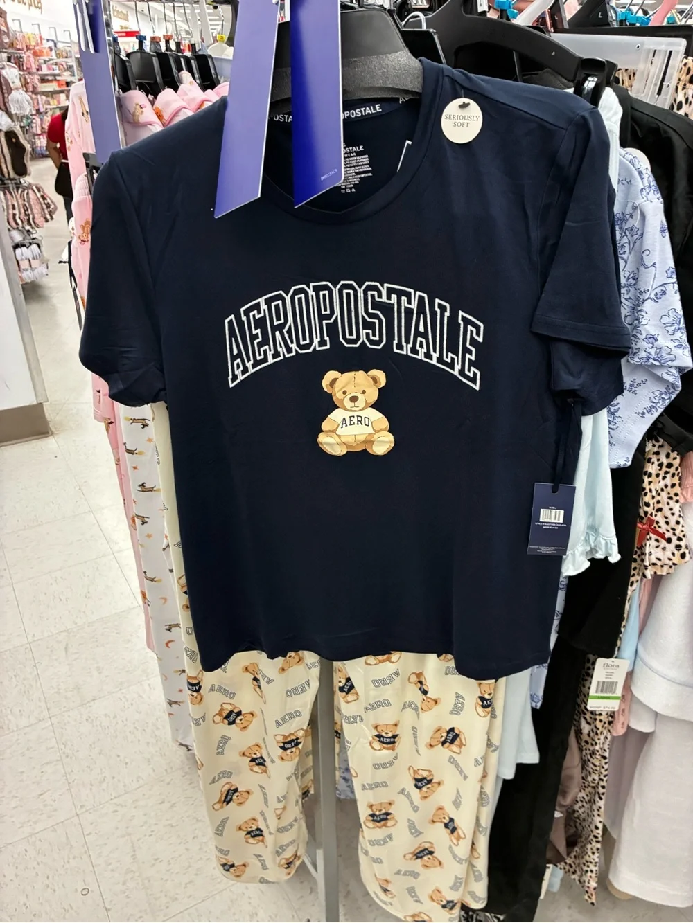 Aeropostale Woman’s Navy Bear Pajama Set
